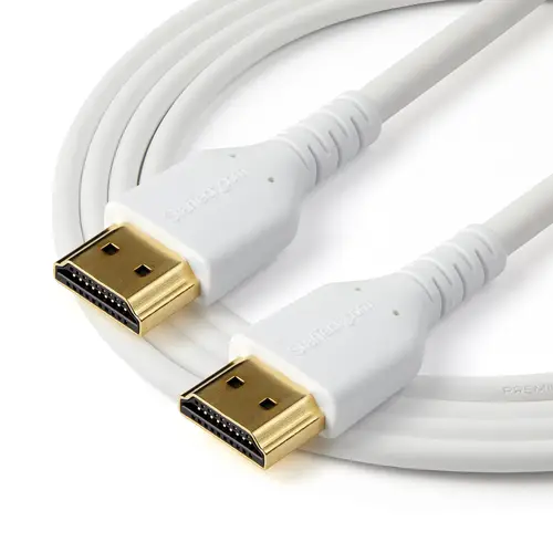 Cable de 2m HDMI 2.0 Certificado Premium de alta velocidad con Ethernet - Durable - UHD 4K 60Hz - con Fibra de Aramida - HDMI 2.0 - TPE - para Monitores y TV - Blanco - Imagen 3