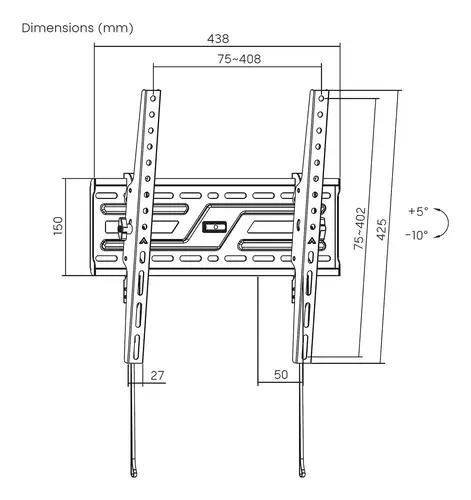 Soporte eco inclinable para monitor/TV 75kg de 32-75, Negro - Imagen 7