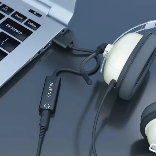 Conversor USB-A a Audio 48KHz, USB-A/M-Jack 3.5/H, Negro, 10 cm - Imagen 4