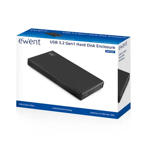 EW7032 caja para disco duro externo Carcasa de disco duro/SSD Negro 2.5" - Imagen 2