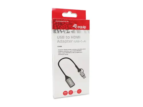 133498 Adaptador gráfico USB 1920 x 1080 Pixeles Gris - Imagen 3