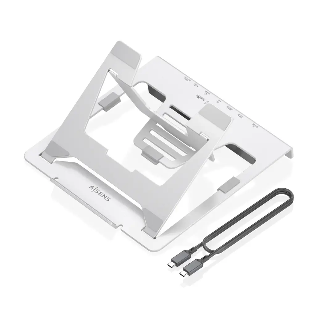 Soporte de Sobremesa Ajustable para Portatil / Tablet con USB-C Docking 7 en 1, Gris