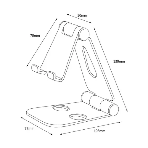 Soporte De Sobremesa Tamaño XL Ajustable (2 Pivotes) Para Movil / Tablet, Plata - Imagen 6