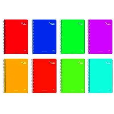 PACSA CUADERNO XTRA 80 HOJAS LISO TAPA DURA FOLIO 60GR COLORES SURTIDO -5U-