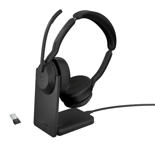 Evolve2 55 Auriculares Inalámbrico y alámbrico Diadema Oficina/Centro de llamadas Bluetooth Base de carga Negro - Imagen 1