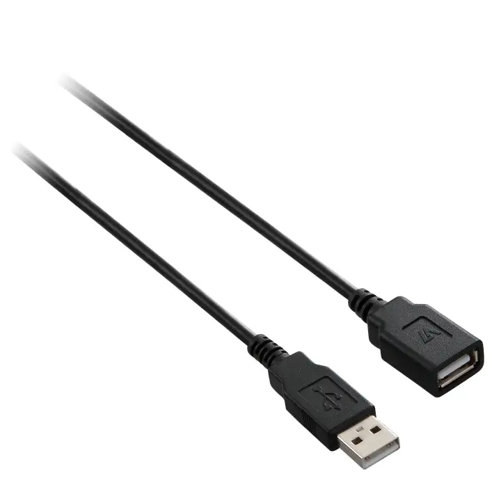 Cable de extensión USB negro con conector USB 2.0 A hembra a USB..