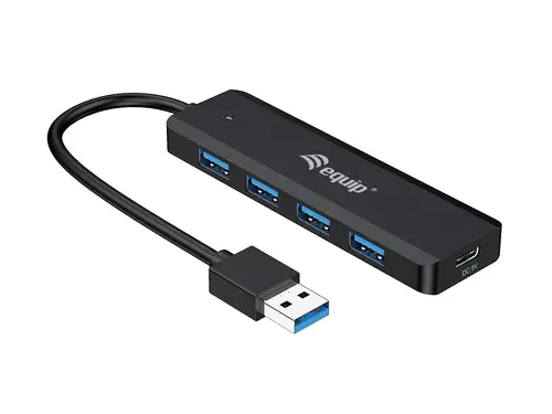 128959 hub de interfaz USB 3.2 Gen 1 (3.1 Gen 1) Type-A 5000 Mbit/s Negro - Imagen 1