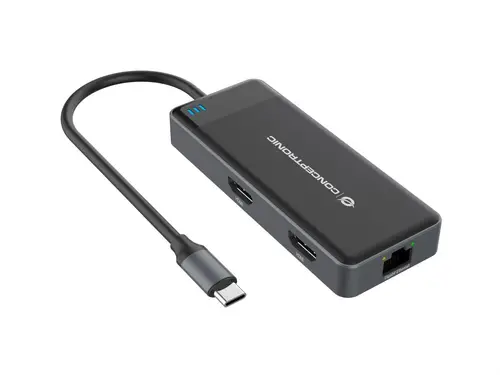 DONN14G base para portátil y replicador de puertos Alámbrico USB 3.2 Gen 1 (3.1 Gen 1) Type-C Gris - Imagen 3