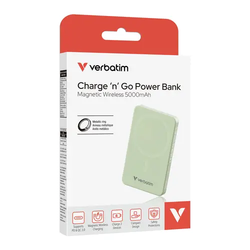 Charge 'n' Go Essentials 5000 mAh Cargador inalámbrico Verde - Imagen 4