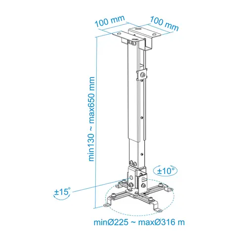 PJ2012T-W montaje para projector Techo Blanco - Imagen 7