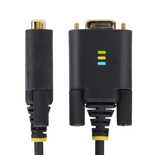 Cable Adaptador USB a Serie de 1m - Serial - Retención COM - FTDI - Adaptador USB-A a DB9 RS232 - con Tornillos DB9 Intercambiables - Windows/macOS/Linux - Imagen 2