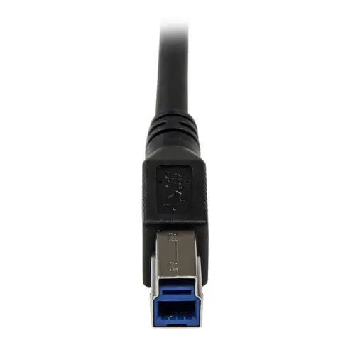 Cable 1m USB 3.0 Super Speed USB B Macho a USB A Macho Acodado en Ángulo a la Derecha - Negro - Imagen 5