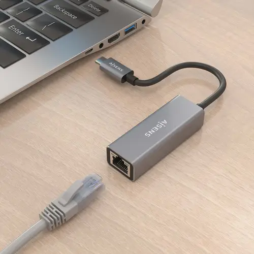 Conversor USB3.1 Gen1 USB-C a ethernet Gigabit 10/100/1000 Mbps, Gris, 15cm - Imagen 6