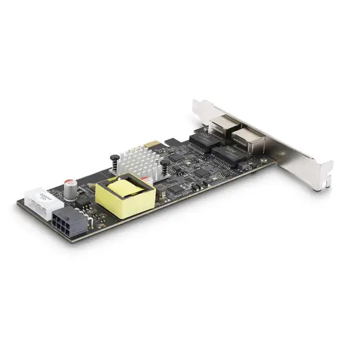 Tarjeta de Red Ethernet PCIe de 2 Puertos PoE de 2,5Gb - Tarjeta de Red NBASE-T - Adaptador LAN PCI Express - Intel I225-V Doble - PoE+ - 802.3af/at - Alimentado por LP4/PCIe de 8 Pines - Imagen 2