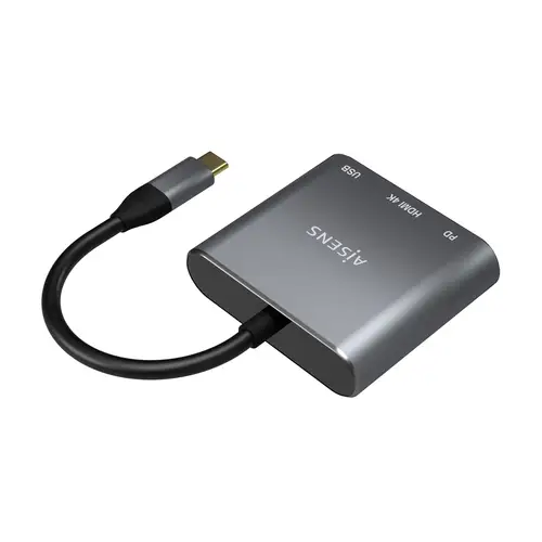 Conversor USB-C a HDMI/USB-C/Tipo A USB 3.0, 3 en 1, Gris, 15cm - Imagen 2