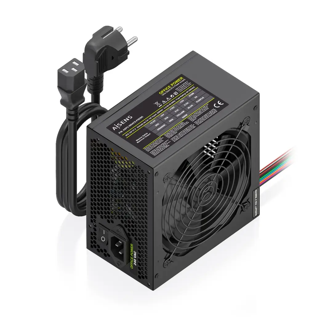 Fuente Alimentacion ATX 500W con Cable de Alimentacion OEM, Negra