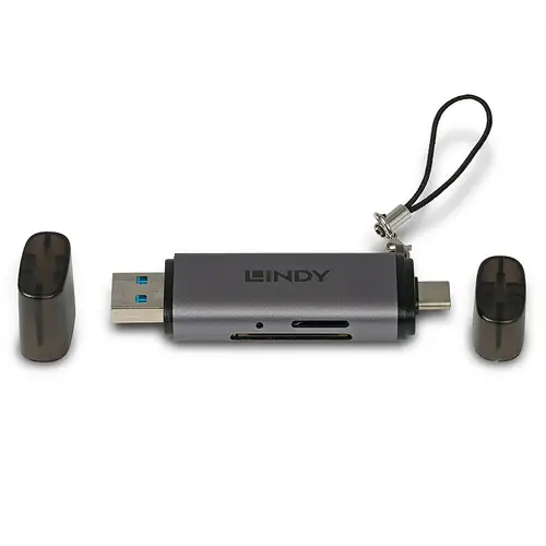 43335 lector de tarjeta USB 3.2 Gen 1 (3.1 Gen 1) Type-A/Type-C Negro, Gris - Imagen 4
