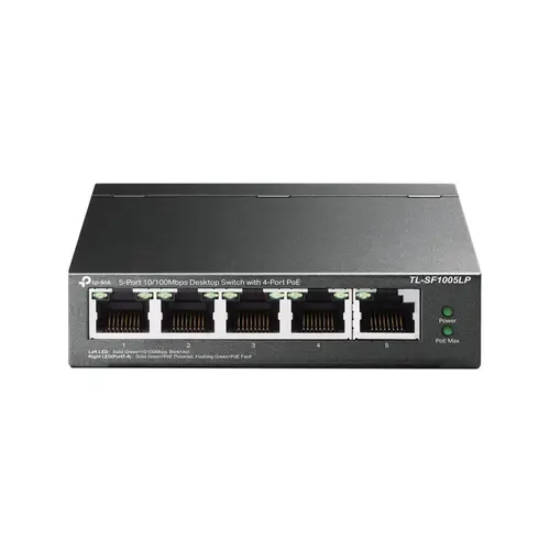 TL-SF1005LP switch No administrado Fast Ethernet (10/100) Energía sobre Ethernet (PoE) Negro - Imagen 1
