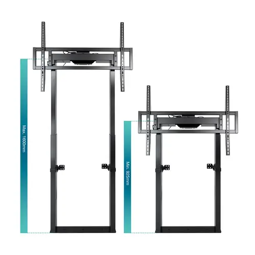 TITAN Soporte de Suelo Fijo con Regulación Eléctrica de Altura para Pantallas 55"-100", Negro - Imagen 2