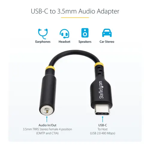Adaptador de Audio USB-C a 3,5mm TRRS Minijack - Adaptador de Audio USB Tipo C para Auriculares con Micrófono - DAC de 32bits - de Portátil/Móvil/Tablet - Compatible con USB-C/Thunderbolt - Imagen 7
