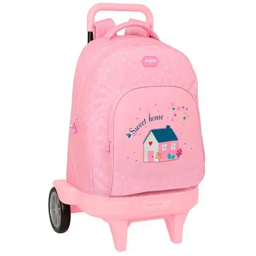 SAFTA MOCHILA GRANDE C/RUEDAS COMPACT EVOLUTION EXTRAÍBLE GLOWLAB KIDS SWEET HOME