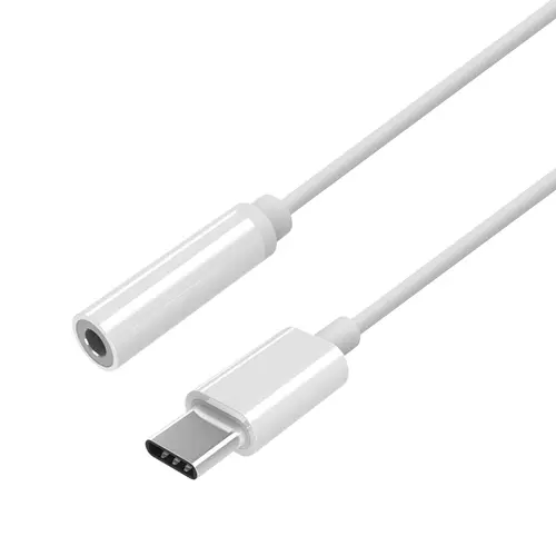 Conversor USB-C a audio estilo Apple, USB-C/M-Jack 3.5/H, Blanco, 15 cm - Imagen 1