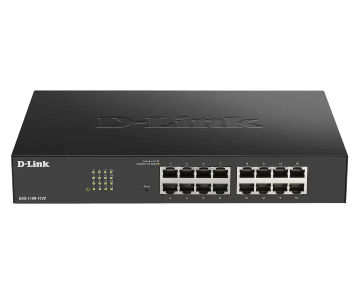 DGS-1100-16V2 switch Gestionado L2 Gigabit Ethernet (10/100/1000) Negro
