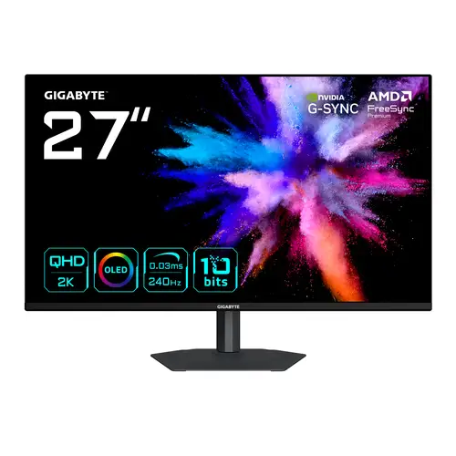 GO27Q24A Monitor Gaming OLED 27 2K QHD - 2560 x 1440, 240Hz, 0.03ms, 400 cd/m², FreeSync Premium, G-Sync Compatible, HDMI 2.1, DisplayPort 1.4 - Imagen 1