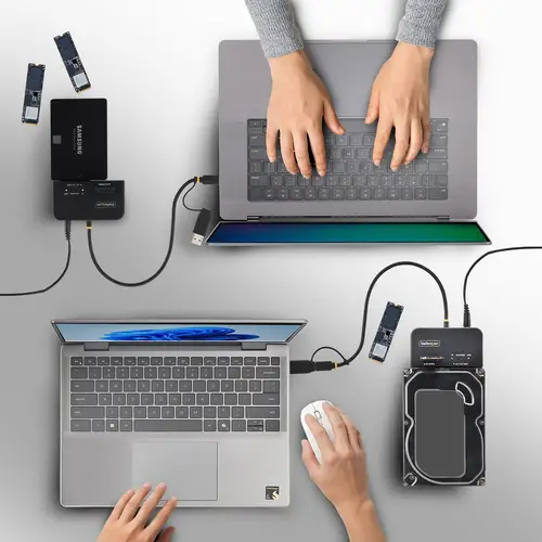 Adaptador USB-C/USB-A a NVMe M.2 y SATA 2.5/3.5in 10Gbps - Lector de SSD Externo - Sin Herramientas - B+M/M-Key - Imagen 6