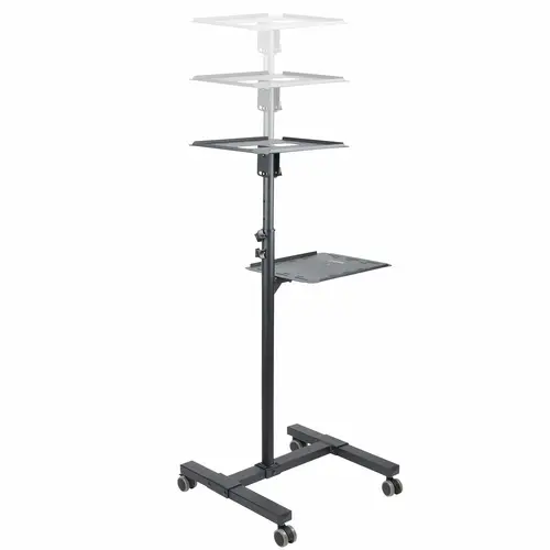 Soporte Móvil para Proyector y Ordenador Portátil - Carrito de Servicio Pesado para Proyector (2 Estantes) - de Altura Ajustable para Presentaciones - con Ruedas Bloqueables - Imagen 8