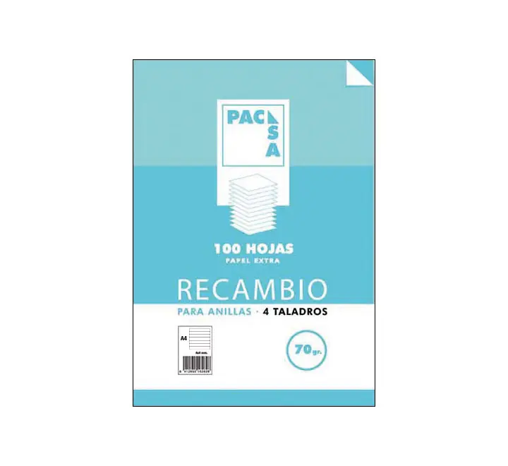 REC.100H A4 HORIZONTAL PACSA MRG 70G 21212