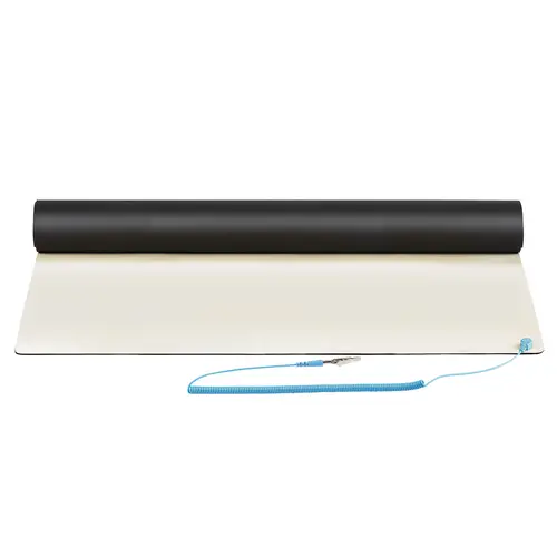 Alfombrilla Antiestática, Superficie Antiestática para la Reparación de Electrónicos para Mesa, con Cable de Toma a Tierra Removible, ANSI/ESD S 4.1, 60cmx120cm - Imagen 4