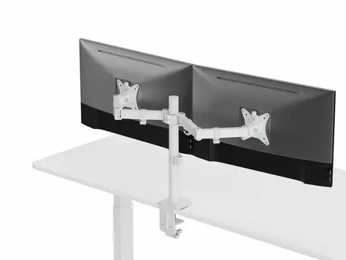 Soporte de escritorio articulado para dos monitores de 17«-32», blanco - Imagen 4