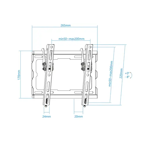 LP1044T-B soporte para TV 109,2 cm (43") Negro - Imagen 3