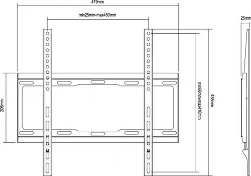 650310 soporte para TV 139,7 cm (55") Negro - Imagen 2