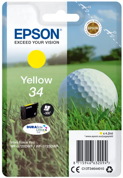Golf ball Singlepack Yellow 34 DURABrite Ultra Ink