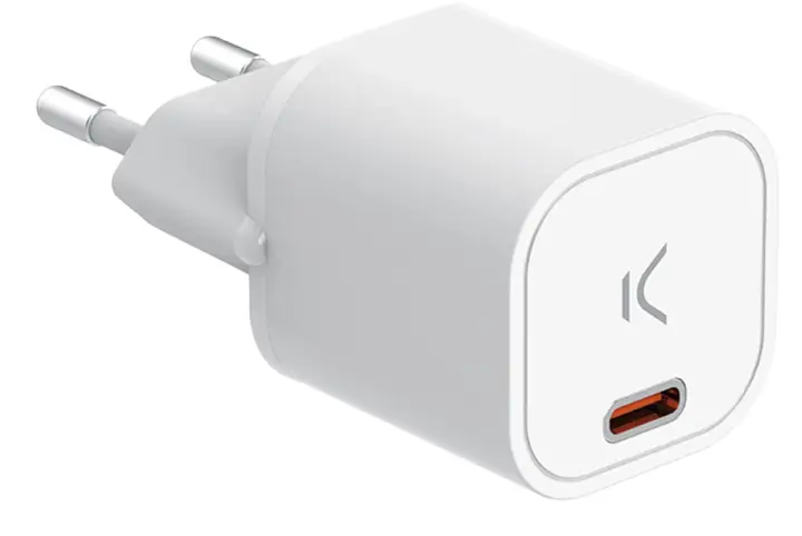 Cargador de red mini GaN 30 W, PPS, Power Delivery, Carga rápida, Puerto USB-C, Blanco