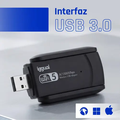 Adaptador USB Wifi 1300 Mbps dual 2.4G/5G - Imagen 10