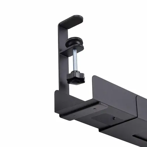 Bandeja Gestionador de Cables Negro - Soporte de Regleta - para Debajo del Escritorio - Ajustable en Longitud - Fijación con Mordaza - Instalación sin Perforaciónes - Negro - Imagen 6