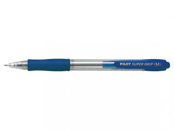 Super Grip Medium Azul Bolígrafo de punta retráctil con pulsador Medio 1 pieza(s)