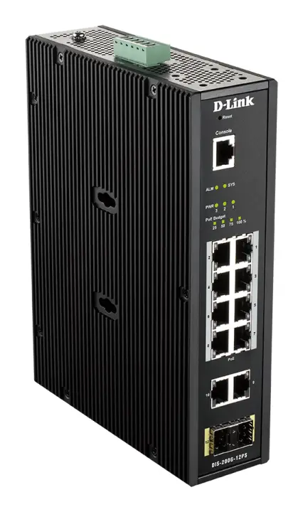 DIS-200G-12PS switch Gestionado L2 Gigabit Ethernet (10/100/1000) Energía sobre Ethernet (PoE) Negro