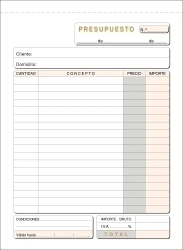 TALONARIO PRESUPUESTOS 4º NATU DUPLI LOA