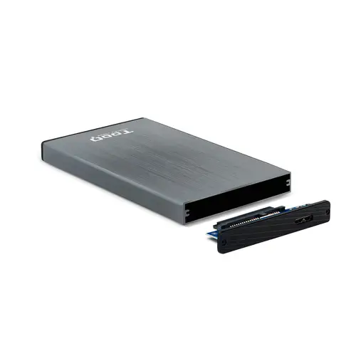 TQE-2527G caja para disco duro externo 2.5" Caja de disco duro (HDD) Negro, Gris - Imagen 3