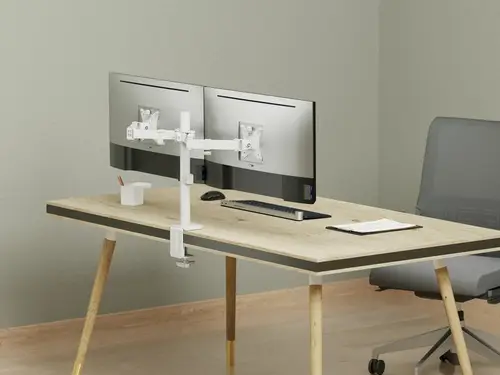 Soporte de escritorio articulado para dos monitores de 17«-32», blanco - Imagen 6