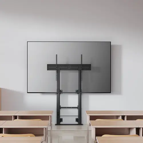 Soporte Suelo Con Manivela y Fijacion a Pared, TV 120kg de 60"-100", Negro - Imagen 5