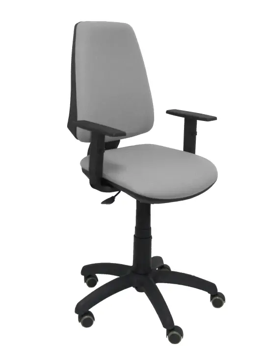 Silla Elche CP bali gris claro brazos regulables ruedas de parquet
