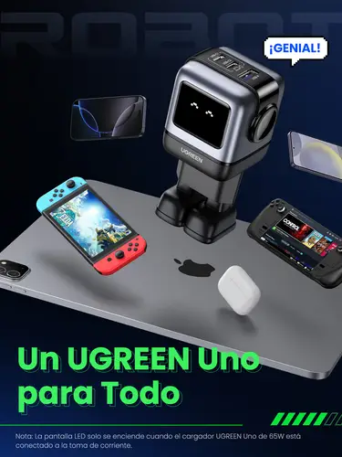 Nexode RG 65W 3-Port GaN Ordenador portátil, Teléfono móvil, Portátil, Batería portátil, Teléfono Gris Corriente alterna Carga rápida Interior - Imagen 10