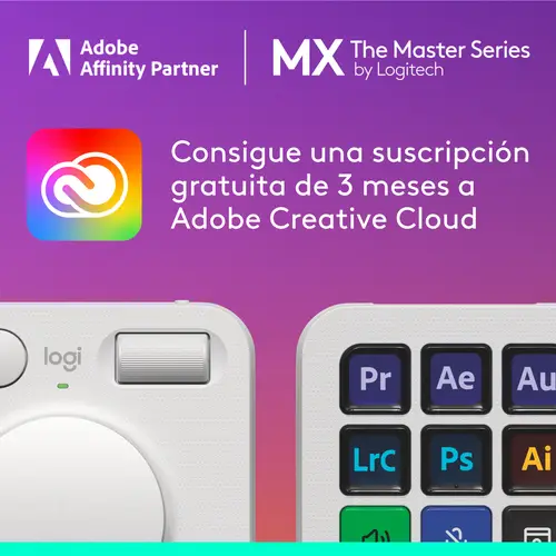 MX Creative Console, keypad programable con 9 teclas LCD personalizables y dial de control para diseño gráfico, edición de vídeo, fotografía, uso con Adobe, Zoom, Spotify, etc. Color Gris - Imagen 2