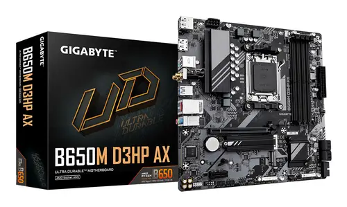 B650M D3HP AX Placa base - AMD Ryzen serie 9000, VRM de 5+2+2 fases, hasta 8000 MHz DDR5 (OC), 2xPCIe 4.0 M.2, WIFI 6E, LAN 2,5 GbE, USB 3.2 Gen 1 - Imagen 1
