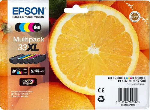 Oranges Multipack 5-colours 33XL Claria Premium Ink - Imagen 3